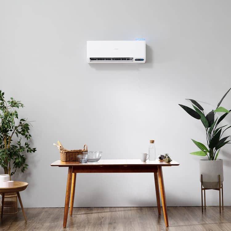 Coway inverter air conditioner mounted in a living room